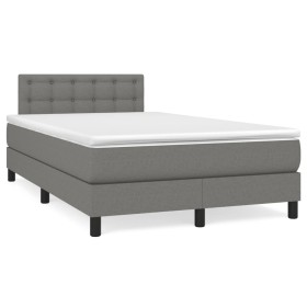 Cama box spring con colchón y LED tela marrón oscuro 120x190 cm de , Camas y somieres - Ref: Foro24-3270068, Precio: 400,29 €...