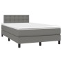 Cama box spring con colchón y LED tela marrón oscuro 120x190 cm de , Camas y somieres - Ref: Foro24-3270068, Precio: 400,29 €...
