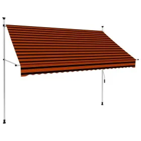 Toldo manual retráctil naranja y marrón 250 cm de vidaXL, Toldos - Ref: Foro24-145837, Precio: 91,26 €, Descuento: %