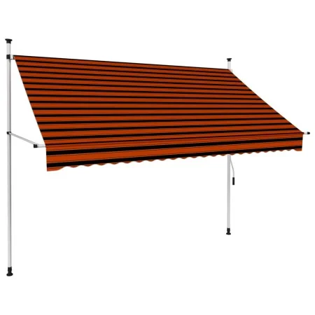 Toldo manual retráctil naranja y marrón 250 cm de vidaXL, Toldos - Ref: Foro24-145837, Precio: 91,26 €, Descuento: %