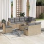 Set de sofás de jardín 9 pzas con cojines ratán sintético beige en Conjuntos de jardín | Comprar online en Foru.es