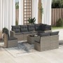 Set de muebles de jardín 9 pzas y cojines ratán sintético gris en Conjuntos de jardín | Comprar online en Foru.es