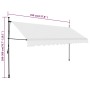 Toldo manual retráctil con LED crema 350 cm de vidaXL, Toldos - Ref: Foro24-145874, Precio: 84,36 €, Descuento: %