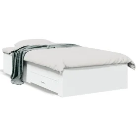 Cama con cajones madera de ingeniería blanco 100x200 cm de , Camas y somieres - Ref: Foro24-3280419, Precio: 116,39 €, Descue...