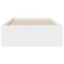 Cama con cajones madera de ingeniería blanco 100x200 cm de , Camas y somieres - Ref: Foro24-3280419, Precio: 117,59 €, Descue...