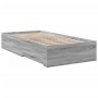 Cama con cajones madera de ingeniería gris Sonoma 90x190 cm de , Camas y somieres - Ref: Foro24-3280438, Precio: 113,10 €, De...