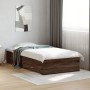 Cama con cajones madera de ingeniería marrón roble 100x200 cm de , Camas y somieres - Ref: Foro24-3280425, Precio: 116,39 €, ...