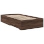 Cama con cajones madera de ingeniería marrón roble 100x200 cm de , Camas y somieres - Ref: Foro24-3280425, Precio: 116,39 €, ...