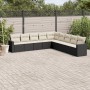 Set de sofás de jardín 8 piezas y cojines ratán sintético negro en Conjuntos de jardín | Comprar online en Foru.es