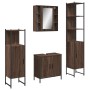 Set de muebles de baño 4 pzas madera contrachapada marrón roble de , Muebles de baño - Ref: Foro24-3214774, Precio: 278,49 €,...