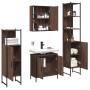 Set de muebles de baño 4 pzas madera contrachapada marrón roble de , Muebles de baño - Ref: Foro24-3214774, Precio: 278,49 €,...