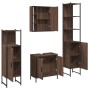 Set de muebles de baño 4 pzas madera contrachapada marrón roble de , Muebles de baño - Ref: Foro24-3214774, Precio: 278,49 €,...