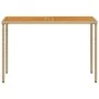 Mesa de jardín superficie de madera ratán PE beige 115x54x74 cm de , Mesas de jardín - Ref: Foro24-365078, Precio: 87,30 €, D...