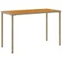 Mesa de jardín superficie de madera ratán PE beige 115x54x74 cm de , Mesas de jardín - Ref: Foro24-365078, Precio: 87,30 €, D...