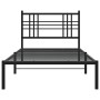 Estructura de cama con cabecero metal negro 90x200 cm de , Camas y somieres - Ref: Foro24-376317, Precio: 86,56 €, Descuento: %