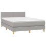 Cama box spring colchón y luces LED tela gris claro 140x200 cm de vidaXL, Camas y somieres - Ref: Foro24-3133637, Precio: 411...