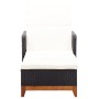 Tumbona de ratán sintético y madera maciza de acacia negro de vidaXL, Tumbonas - Ref: Foro24-46012, Precio: 181,57 €, Descuen...