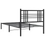 Estructura de cama con cabecero metal negro 90x200 cm de , Camas y somieres - Ref: Foro24-376317, Precio: 86,56 €, Descuento: %