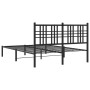 Estructura de cama con cabecero metal negro 120x200 cm de , Camas y somieres - Ref: Foro24-376322, Precio: 107,47 €, Descuent...