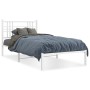 Estructura de cama de metal con cabecero blanco 107x203 cm de , Camas y somieres - Ref: Foro24-376369, Precio: 78,73 €, Descu...