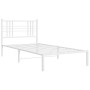 Estructura de cama de metal con cabecero blanco 107x203 cm de , Camas y somieres - Ref: Foro24-376369, Precio: 78,73 €, Descu...