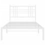Estructura de cama de metal con cabecero blanco 107x203 cm de , Camas y somieres - Ref: Foro24-376369, Precio: 78,73 €, Descu...