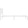 Estructura de cama de metal con cabecero blanco 107x203 cm de , Camas y somieres - Ref: Foro24-376369, Precio: 78,73 €, Descu...