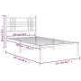 Estructura de cama de metal con cabecero blanco 107x203 cm de , Camas y somieres - Ref: Foro24-376369, Precio: 78,73 €, Descu...