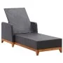 Sonnenliege aus synthetischem Rattan und massivem schwarzem Akazienholz von vidaXL, Liegen - Ref: Foro24-46012, Preis: 177,92...