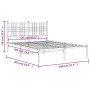 Estructura de cama con cabecero metal blanca 140x200 cm de , Camas y somieres - Ref: Foro24-376374, Precio: 111,79 €, Descuen...