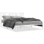 Estructura de cama con cabecero metal blanca 160x200 cm de , Camas y somieres - Ref: Foro24-376376, Precio: 115,58 €, Descuen...
