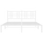 Estructura de cama con cabecero metal blanca 160x200 cm de , Camas y somieres - Ref: Foro24-376376, Precio: 115,58 €, Descuen...