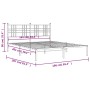 Estructura de cama con cabecero metal blanca 160x200 cm de , Camas y somieres - Ref: Foro24-376376, Precio: 115,58 €, Descuen...