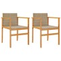 Sillas de jardín 2 uds madera maciza y ratán sintético beige de , Sillas de jardín - Ref: Foro24-368710, Precio: 110,21 €, De...
