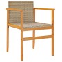 Sillas de jardín 2 uds madera maciza y ratán sintético beige de , Sillas de jardín - Ref: Foro24-368710, Precio: 110,21 €, De...