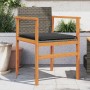 Sillas de jardín y cojines 2 uds ratán PE gris y madera maciza de , Sillas de jardín - Ref: Foro24-368712, Precio: 144,06 €, ...