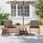 Sillas de jardín y cojines 2 uds ratán PE gris y madera maciza de , Sillas de jardín - Ref: Foro24-368712, Precio: 144,06 €, ...