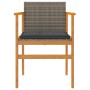 Sillas de jardín y cojines 2 uds ratán PE gris y madera maciza de , Sillas de jardín - Ref: Foro24-368712, Precio: 144,06 €, ...