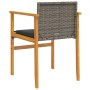 Sillas de jardín y cojines 2 uds ratán PE gris y madera maciza de , Sillas de jardín - Ref: Foro24-368712, Precio: 144,06 €, ...