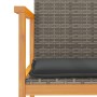 Sillas de jardín y cojines 2 uds ratán PE gris y madera maciza de , Sillas de jardín - Ref: Foro24-368712, Precio: 144,06 €, ...