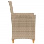 Sillas de jardín con cojín 2 uds ratán PE beige y madera acacia de , Sillas de jardín - Ref: Foro24-368719, Precio: 205,51 €,...