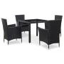 Juego de comedor de jardín 5 piezas ratán sintético negro de vidaXL, Conjuntos de jardín - Ref: Foro24-45978, Precio: 366,61 ...