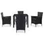 Juego de comedor de jardín 5 piezas ratán sintético negro de vidaXL, Conjuntos de jardín - Ref: Foro24-45978, Precio: 366,61 ...