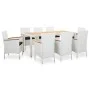 Conjunto de comedor de jardín 9 piezas ratán sintético blanco de vidaXL, Conjuntos de jardín - Ref: Foro24-45980, Precio: 581...