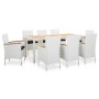 Conjunto de comedor de jardín 9 piezas ratán sintético blanco de vidaXL, Conjuntos de jardín - Ref: Foro24-45980, Precio: 586...