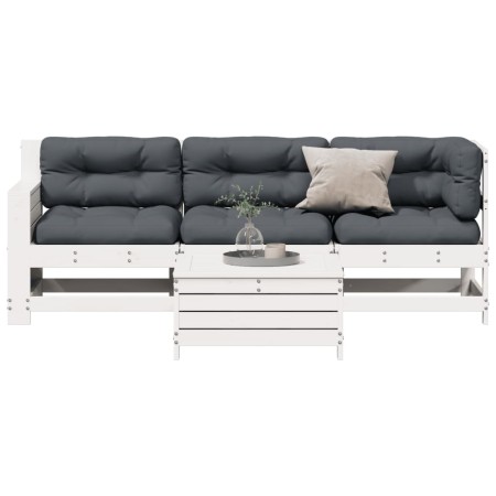 Set muebles jardín 4 pzas con cojines madera maciza pino blanco de , Conjuntos de jardín - Ref: Foro24-3250773, Precio: 405,7...