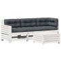 Set muebles jardín 4 pzas con cojines madera maciza pino blanco de , Conjuntos de jardín - Ref: Foro24-3250773, Precio: 405,7...