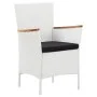 Conjunto de comedor de jardín 9 piezas ratán sintético blanco de vidaXL, Conjuntos de jardín - Ref: Foro24-45980, Precio: 581...