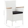 Conjunto de comedor de jardín 9 piezas ratán sintético blanco de vidaXL, Conjuntos de jardín - Ref: Foro24-45980, Precio: 581...