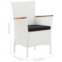 Conjunto de comedor de jardín 9 piezas ratán sintético blanco de vidaXL, Conjuntos de jardín - Ref: Foro24-45980, Precio: 586...